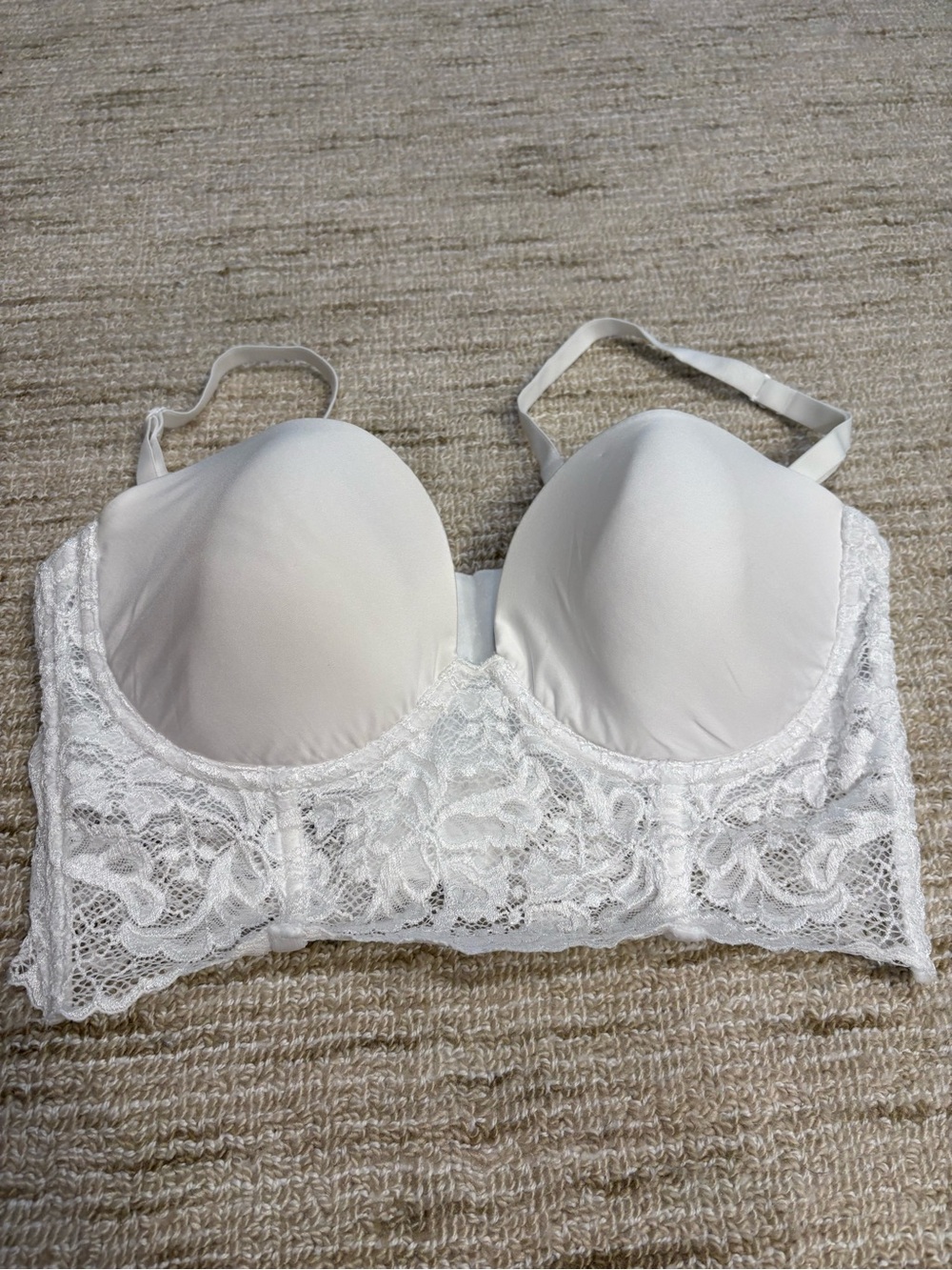 Cosabella White Lace Longline Molded-Cup Bra